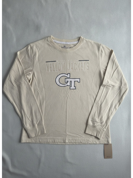Colosseum Other - Colosseum Youth Long Sleeve Shirt Cream Tan Yellow Jackets GT Logo Size L